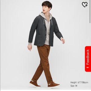 Men’s Grey Uniqlo Hoodie Zip Up Sz Medium